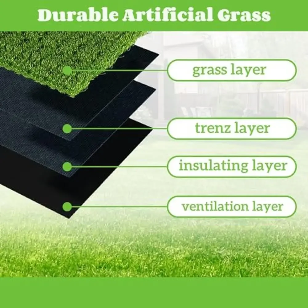 6.5x10 FT Synthetic Grass Turf Rug Mat 1.2" Pile Height Dog Training Pad Pet Safe Eco-Friendly Lawn Indoor Outdoor Decoration