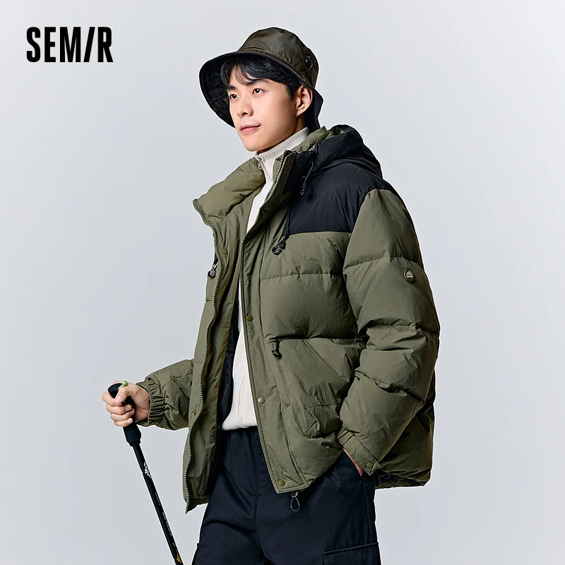 Down Jacket Mens Jacket Semir Winter Hooded Loose Daily Commuting Casual