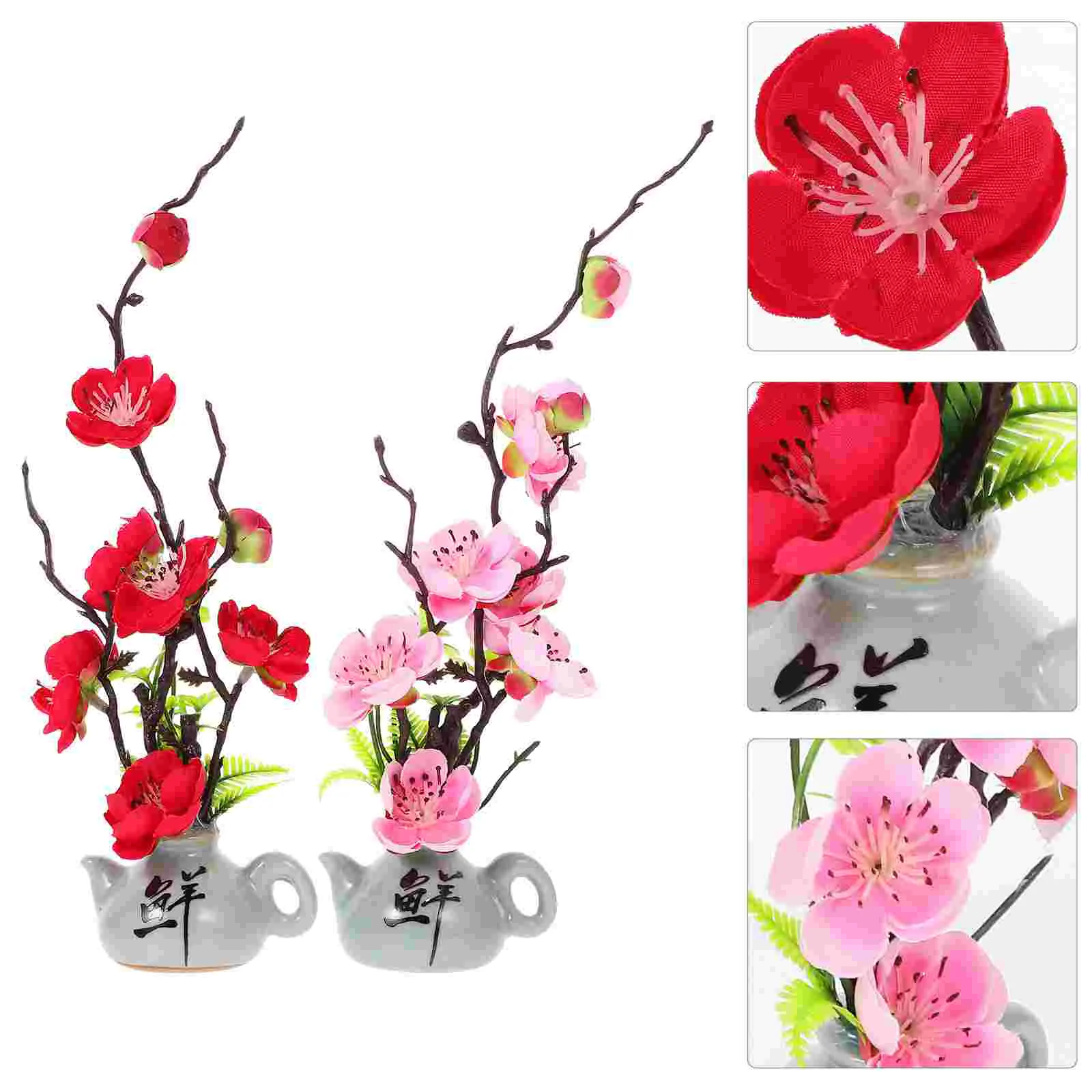 

2 Pcs Indoor Plants Decoration Chinese Style Dish Sushi Cold Ornament Plate Favor Sashimi Artificial Bride