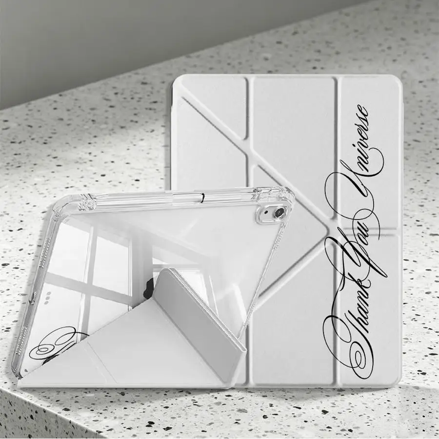 Personalized Letter Pattern Tablet Case with Pen Slot