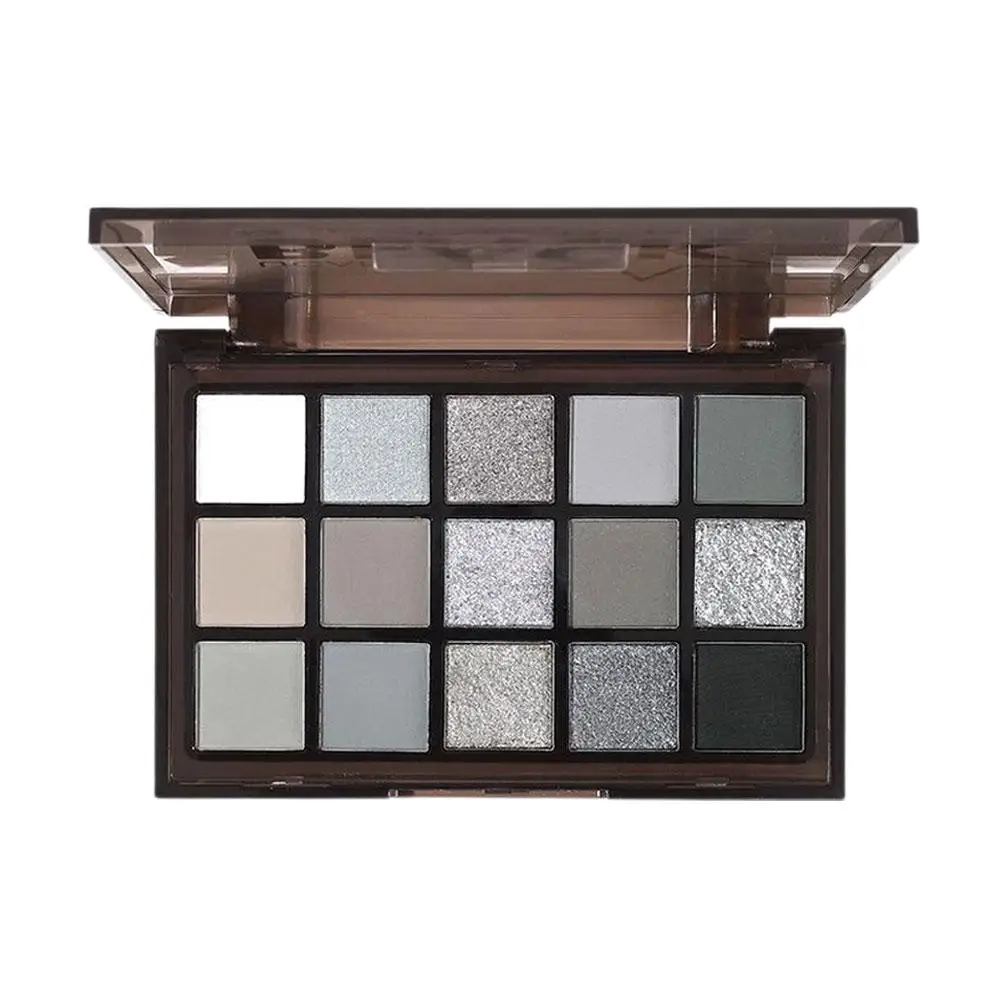 15 Colors Smokey Black Eyeshadow Palette Dark Grey Shimmer Matte Eye Shadow Pallet Smokey Eyeshadow for Goth Makeup O3X6 eye shadow eye shadow plate