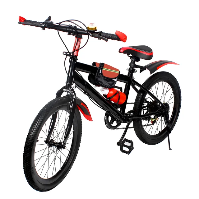 20 pouces VTT 7 vitesses unisexe enfants vélo double freins vtt hauteur réglable garçons filles vélo avec bouilloire, charge 85 kg 1