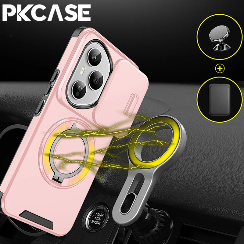 Enhanced Slide Push Window Phone Case with Bracket Cover