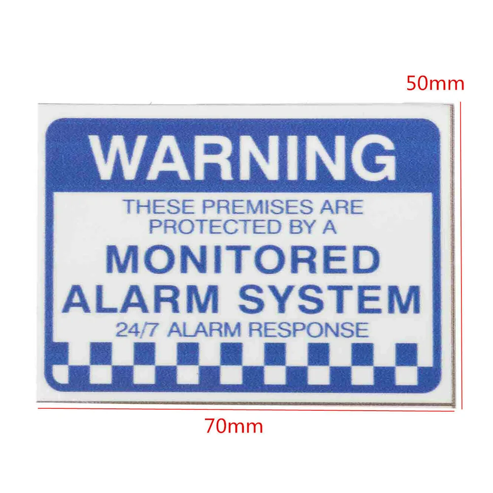 Letter Print Self Adhesive Home Notice Warning Security Stickers Monitored Alarm System PVC Waterproof Practical Sign 8pcs warning stickers,warning decal