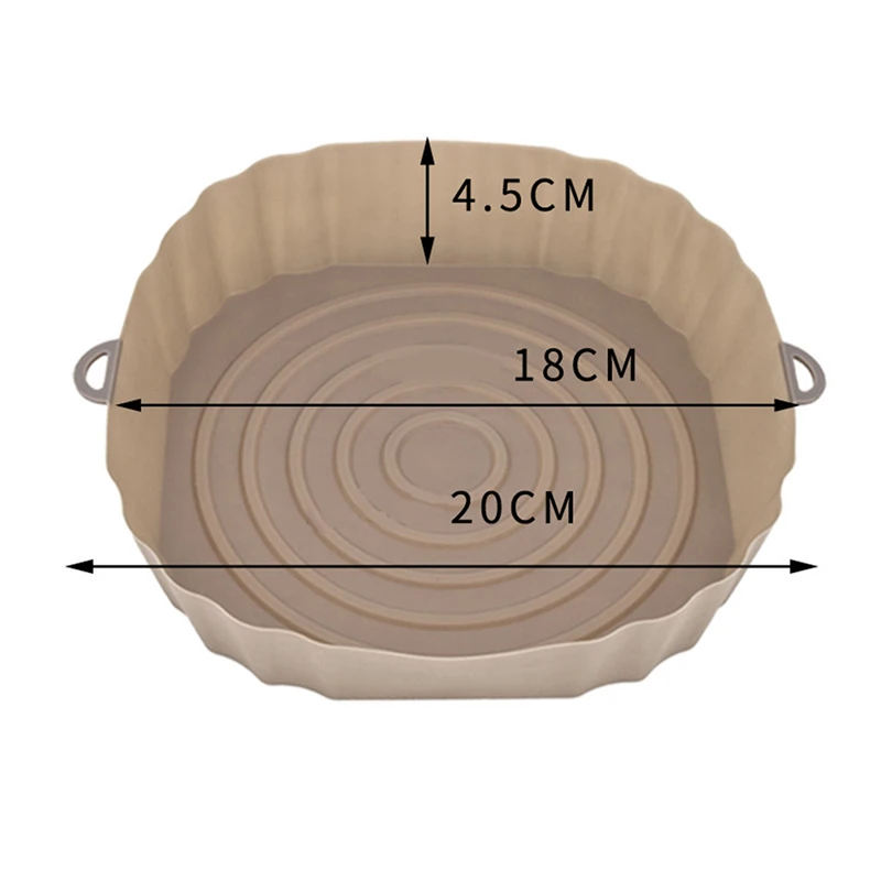 Air Fryer Liners Air Fryer Accessories Air Fryer Baking Tray Air Fryer Silicone Tray Air Fryer Mold Air Fryer Basket Silicone AirFryer Pot Oven Microwave Baking Tray Fried Pizza Chicken Basket Mat 18cm Air Fryers Replacemen Grill Pan Accessories