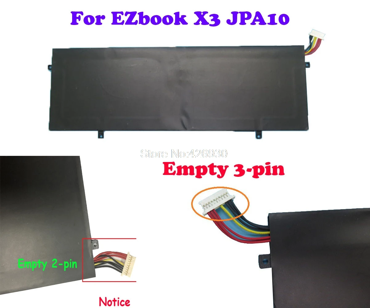 

Laptop Battery For Jumper For EZbook X3 JPA10 7.6V 4900MAH 37.24WH/7.6V 4800MAH 36.48WH