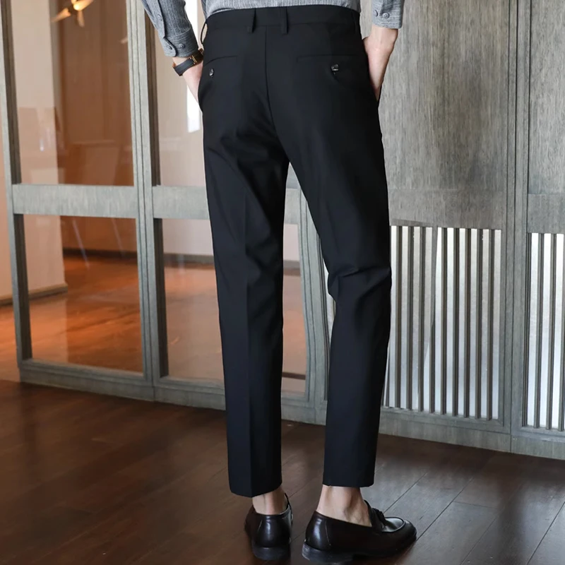 Business Pants Suit Pants Men Pants 28-44 Brand Boutique Fashion Pure Color Men's Casual Business Office Suit Pants