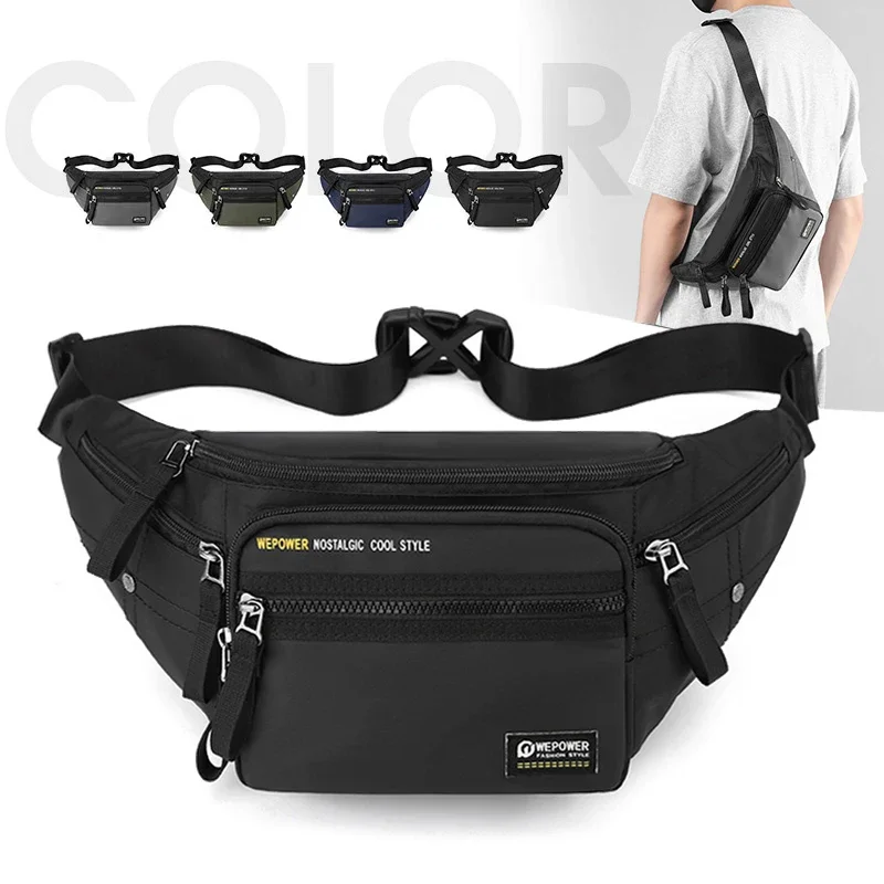 Waterproof Nylon Waist Pack for Men Sports Travel Hiking