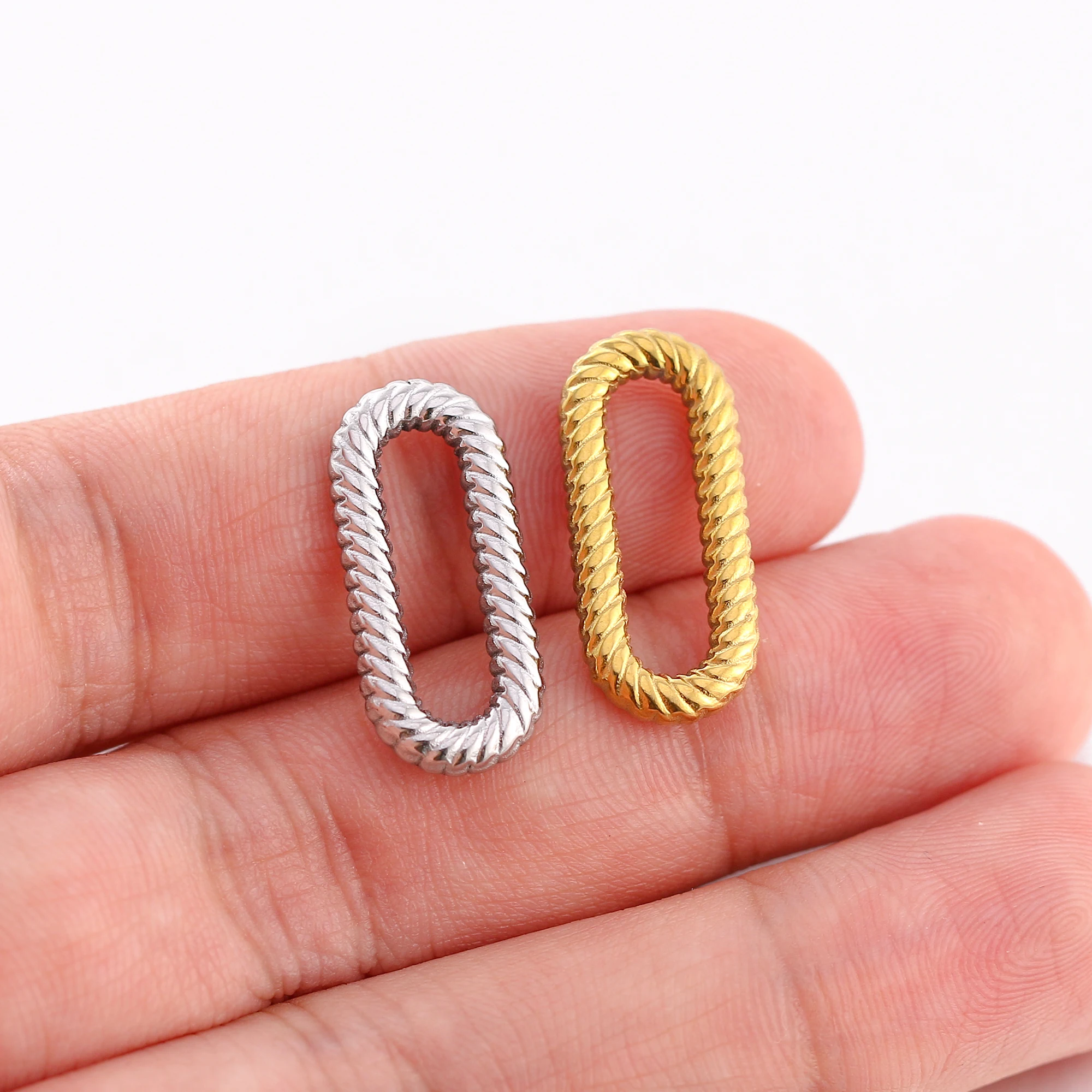 3 Teile/los Twist Oval/Runde/Herzen Charms Edelstahl Geometrische Anschlüsse Anhänger Diy Ohrringe Halskette Machen Zubehör – Detail 9
