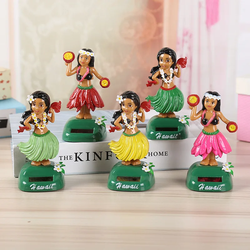 

New Solar Swing Hawaiian Girl Car Accessories Creative Cartoon Car Accessories Gift Customization