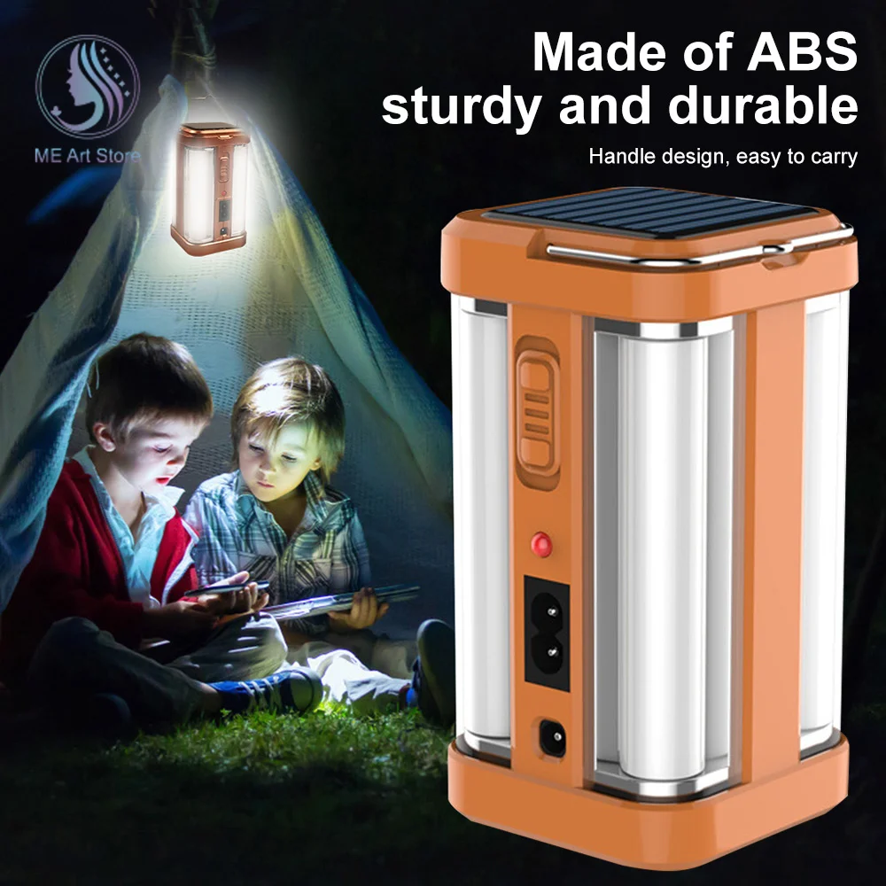 LED Solar Camping Lantern DIBMS LED Collapsible Portable Solar AC  Rechargeable Lantern Flashlight Waterproof Survival Lights for Camping  Hurricanes