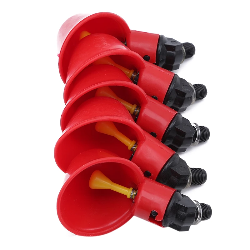 Feed Automatic Bird Coop Poultry Chicken Fowl Drinker Water Cup Feeder Bowl 5Pcs