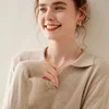 WinvyNee Women Cashmere Merino Wool Sweater Polo Neck Loose Solid Knit Tops Sweaters Casual Pullover Jumpers Autumn A1054004 4