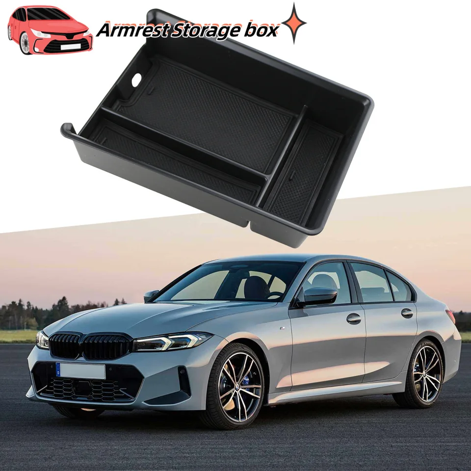 YEE PIN Scatola Portaoggetti Per Bracciolo BMW Serie 3 G20/G21 E Serie 4 G22/G23 – 2019-2023, ABS