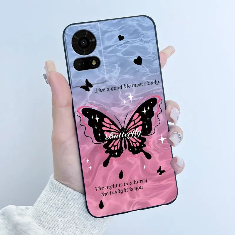 Cute Cartoon Soft Silicone Protective Phone Case - Black
