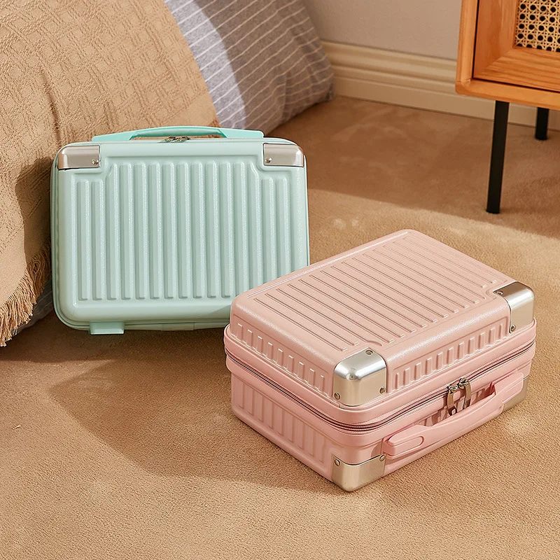 2025 14 inch Hard Shell Waterproof Shockproof Portable Simple Mini Suitcase Password Lock Cosmetic Bag Carry-on Luggage