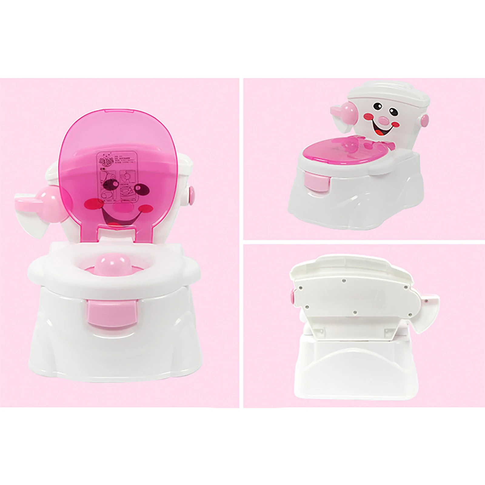 Kleinkind-Pott-Trainingssitz - Tragbare Nottoilette Innen/Außen (Pink & Blau), Rutschfest für 6 Monate-5 Jahre – Detail 1
