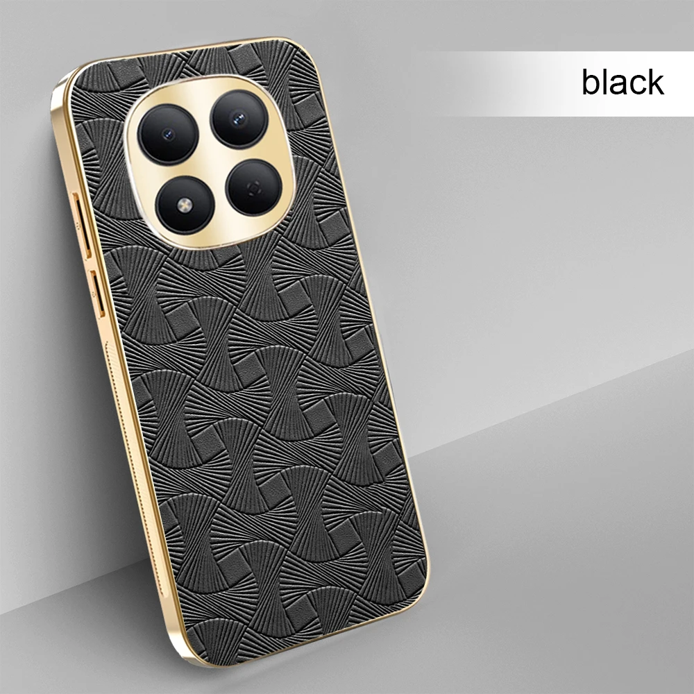 Luxury Leather Fan Pattern Frosted PC Cover - Shockproof Bumper Case