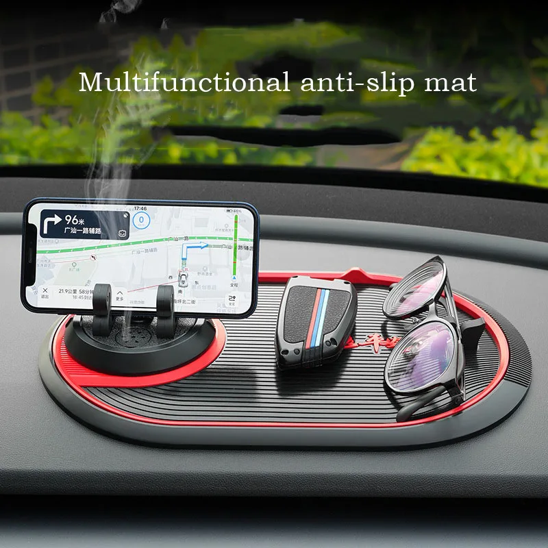 

Car Cell Phone Holder Fixed Navigation Support Frame Center Control Dashboard Anti-Slip Pad Multi-Function Number Plate