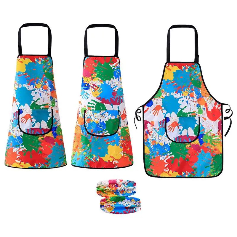 Grembiule Impermeabile Per Pittura Bambini 6-10 Anni - Regolabile Con Tasca - Unisex Per Pittura E Cucina