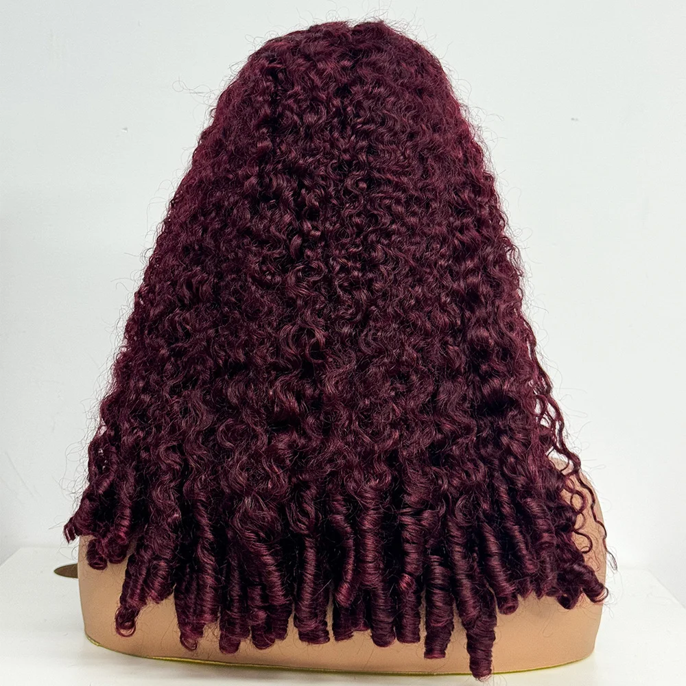 300% Density 5x5 Glueless Burmese Curly Human Hair Wigs Double Drawn 12A Human Hair Wigs with Bouncy End Texture For Black Women