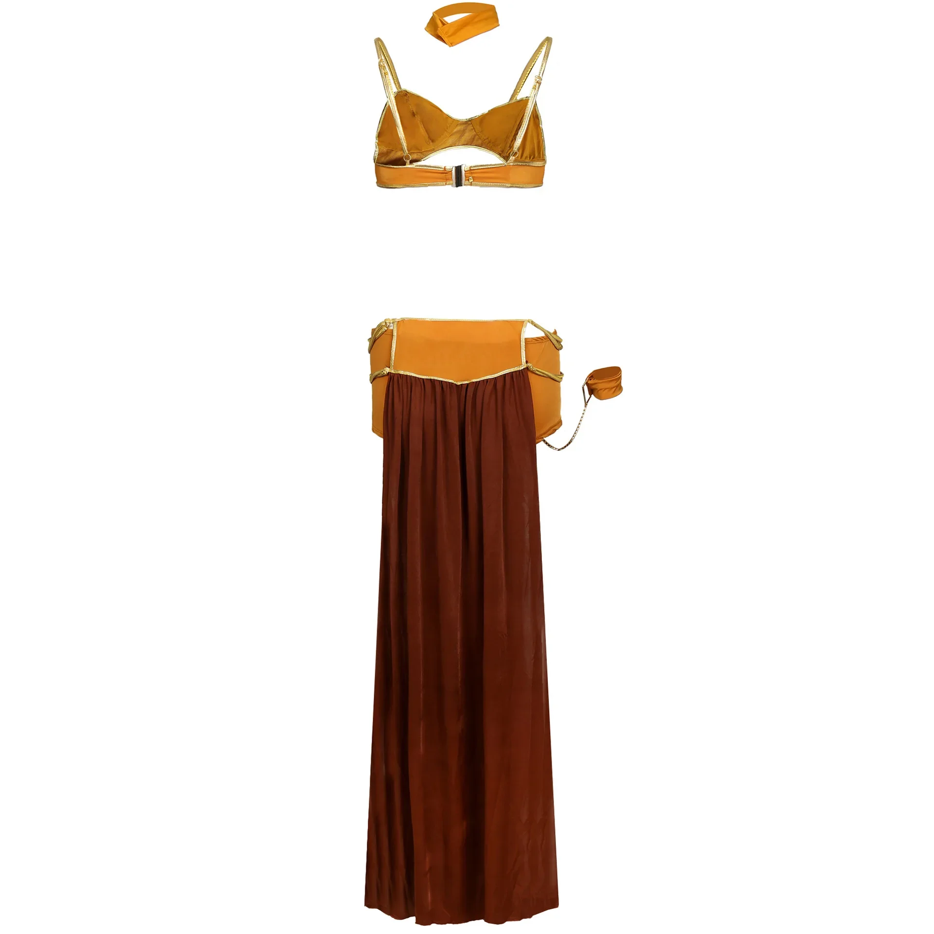 Cosplay Costumes Princess Leia Slave Bra+Skirt Black & Brown Women Sexy Party Anime Halloween Costume Egyptian Style - Image 3