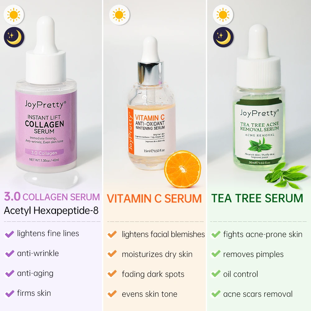 JoyPretty Vitamin C Collagen Face Serum Dark Spots Remover Anti Aging Pore Shrink Moisturizing Serum Facial Skin Care Cosmetics 3