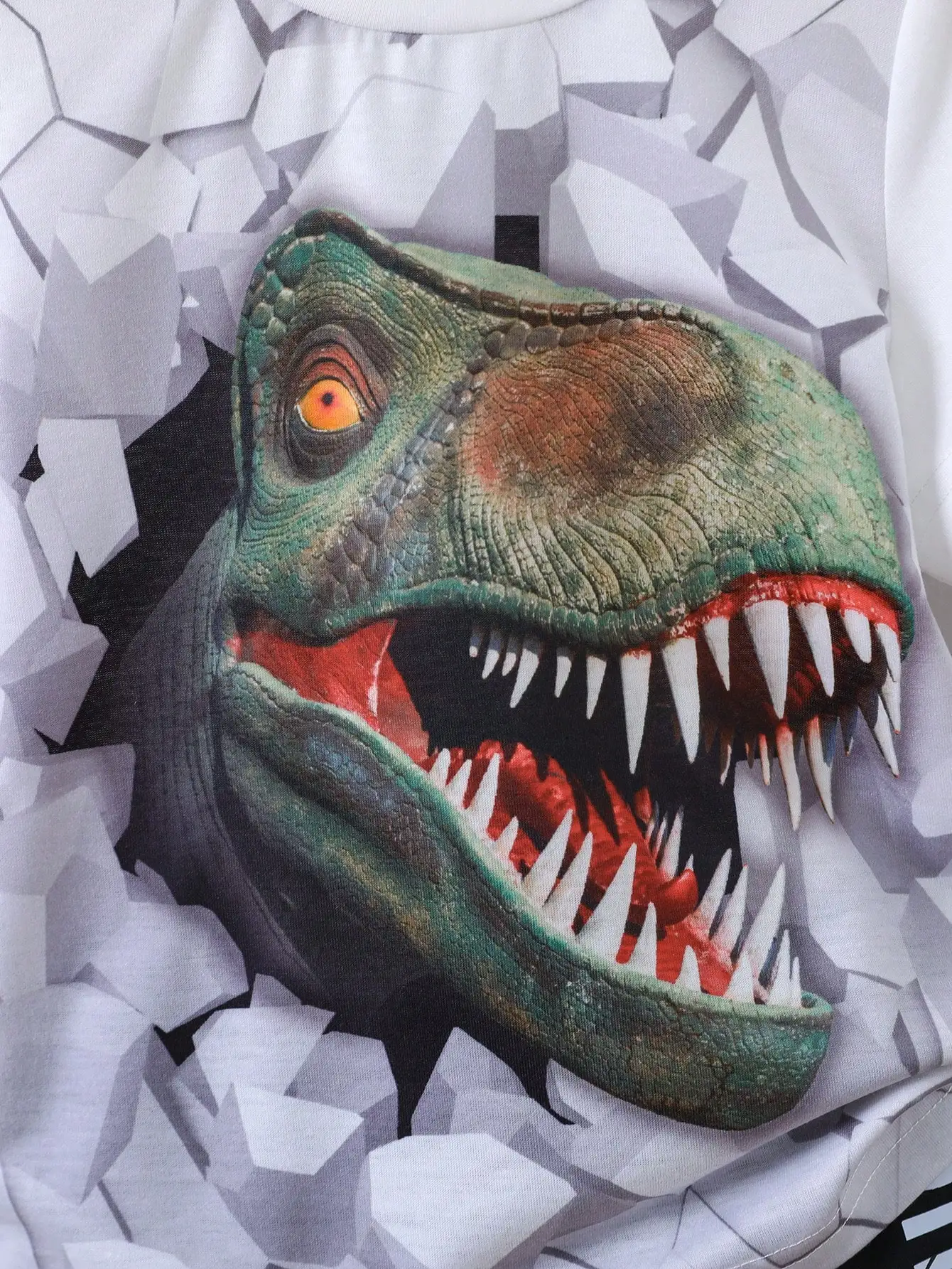 소년 세트 티셔츠, 공룡 프린트 상의, 반바지, 캐주얼 패션 아동복, 4-7y