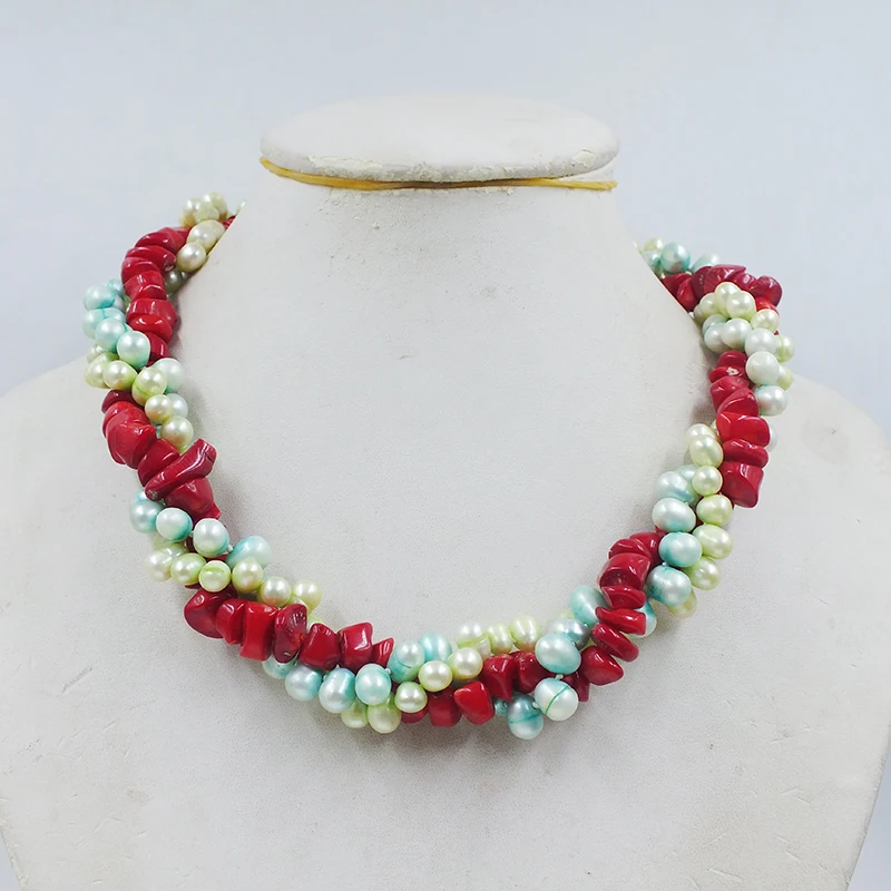 

Natural pearl/coral necklace 48CM