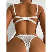 Ensemble érotique Teddies Lingerie femmes soutien-gorge Transparent Sexy doux dos nu pyjama jupe tentant discothèque chemise de nuit sous-vêtements dentelle 3