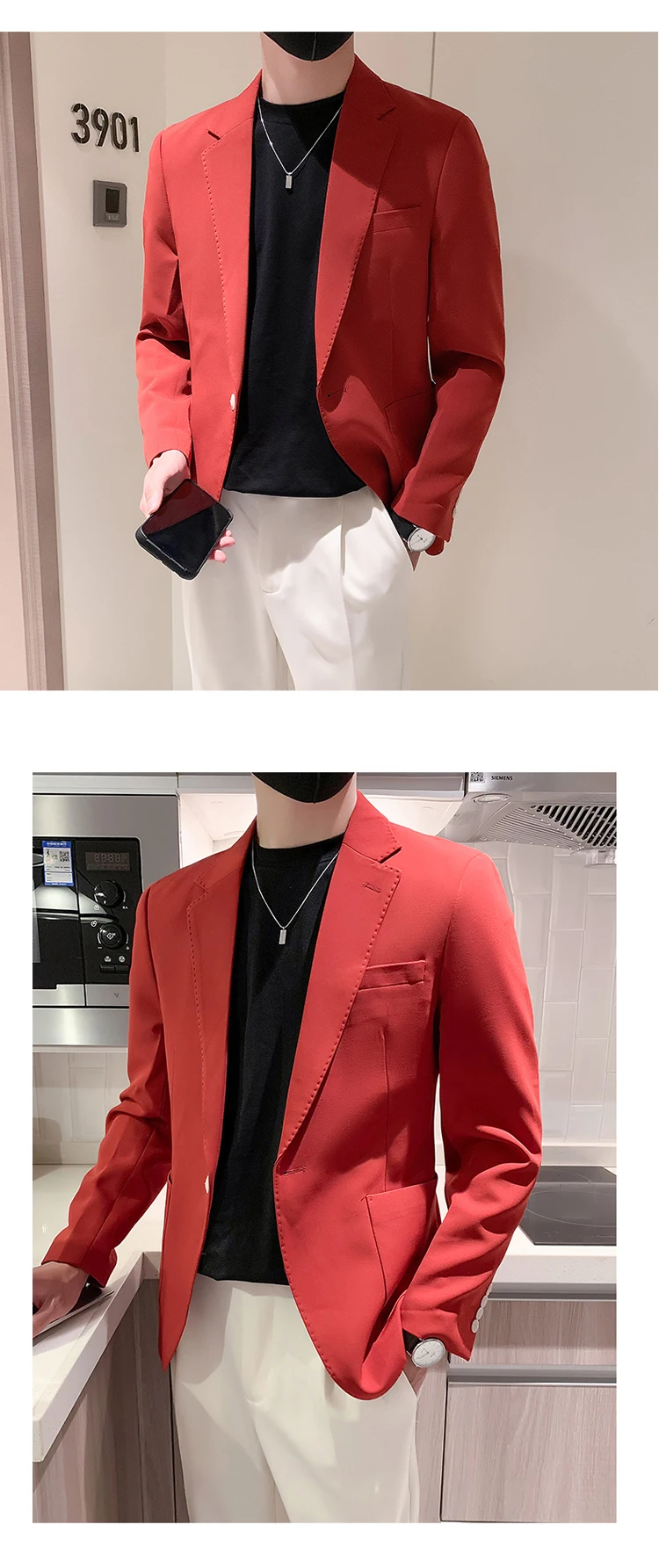 Description Picture 4 of itemThe Main Promotion of New Single-breasted Fashion Slim Suit Jacket Casual All Matching Personality Comfortable Men's Clothing