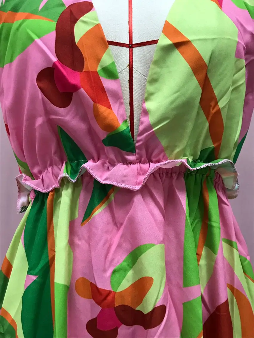 Vestidos de cuello halter con estampado de estilo bohemio para mujer, sexys, con escote en V y espalda descubierta, para vacaciones y playa, ropa informal para desplazamientos diarios.