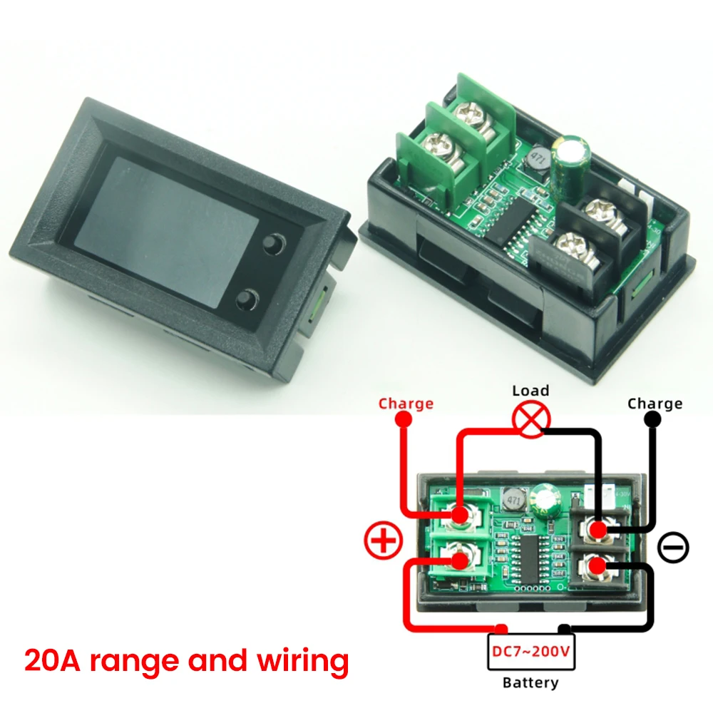 9 in 1 DC 7-200V 20-500A 디지털 디스플레이 DC 전원 공급 장치 전압계 전류계 배터리 용량 테스터 배터리 연료 게이지 미터