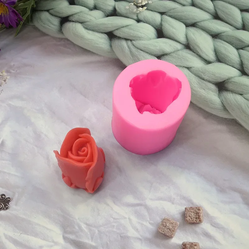 DIY Rose Candle Silicone Mold 3D Tulip Flower Soap Plaster Resin Mould Handmade Craft Candle Making Kit Home Decor Gift