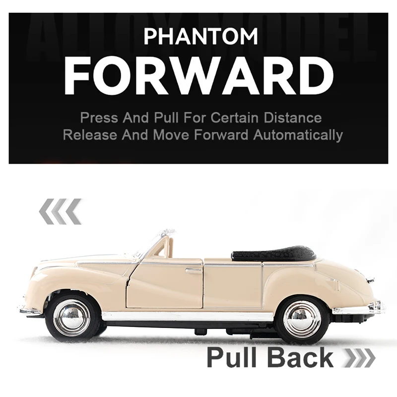 1:36 합금 클래식 자동차 모델 어린이 장난감 자동차 장식품 풀백 자동차 모델 소년 장난감 다이캐스트 교육용 장난감