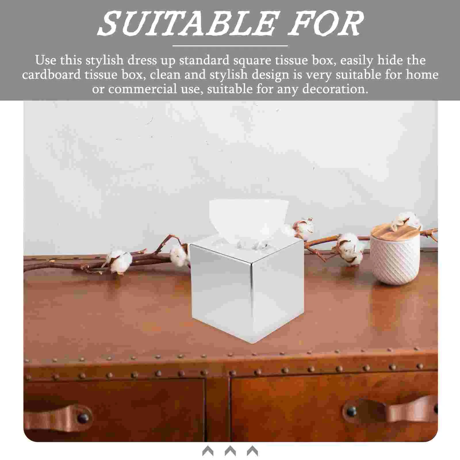 Square Tissue Box Holder Plastic Household Tissue Box Cover Rectangular Napkin Box Tissue Storage Box Paper Towel Holder Home 5