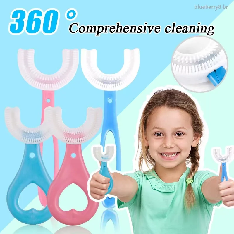 

Child-friendly U-shaped Toothbrush for 2-12 Year Olds with Soft Silicone Bristles - Perfect Oral Hygiene Tool