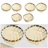 2x Bamboo Serving Basket Tray Handmade Multipurpose Decorative Rustic Farmhosue Woven Baskets Mini Serving Baskets Wicker Basket 4