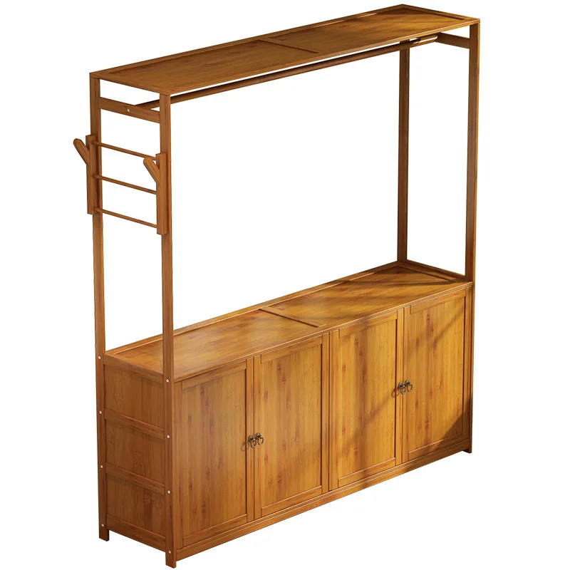 Modern mat Floor Standing  Wood Clothes Hanger Bedroom Home Use Living Room Inteated Clothes Storage Ra