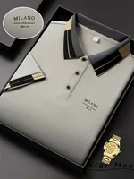 Polo homme luxe à manches courtes avec broderie cheval, style Milan, t-shirt décontracté été, vêtements de marque pour homme d'affaires 6