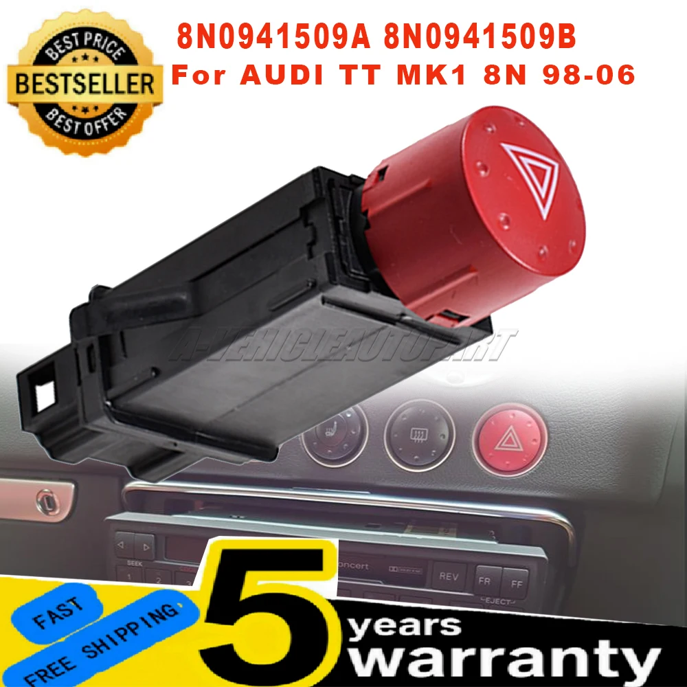 Hazard Light Control Flasher Switch For Audi TT MK1 8N 1998-2006