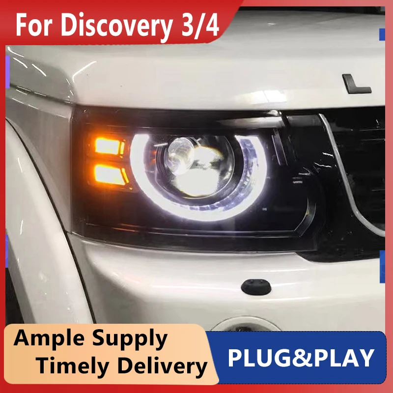 

Car Styling Head Lamp for Land Rover Discovery 3/4 Headlights 2010-2017 LED Headlight DRL Angel Eye Projector Lens Beam Assembly