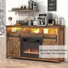 57” Wooden Farmhouse TV Stand for 60/65 inch TV,Double Layer Storage Entertainment Center TV Console Table,w Doubl 4