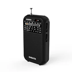 Vintage Retro Portable Pocket Radio with High Sensitivity DSP and 4 - Band Tuning (D - 220 - Black)