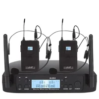 GLXD4 Professional Wireless Microphone Dual Channel Lavalier Headset mic for Church Speech Teaching Stage Performance 640~690Mhz 2