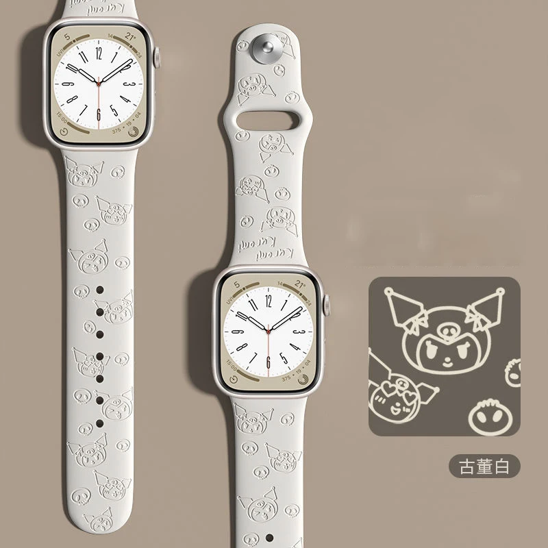 Sanrios Kawaii Anime Hello Kittys Cartoon My Melody Kuromi Cinnamorolliwatch Strap Iphone WatchCute Print Wrist Stra