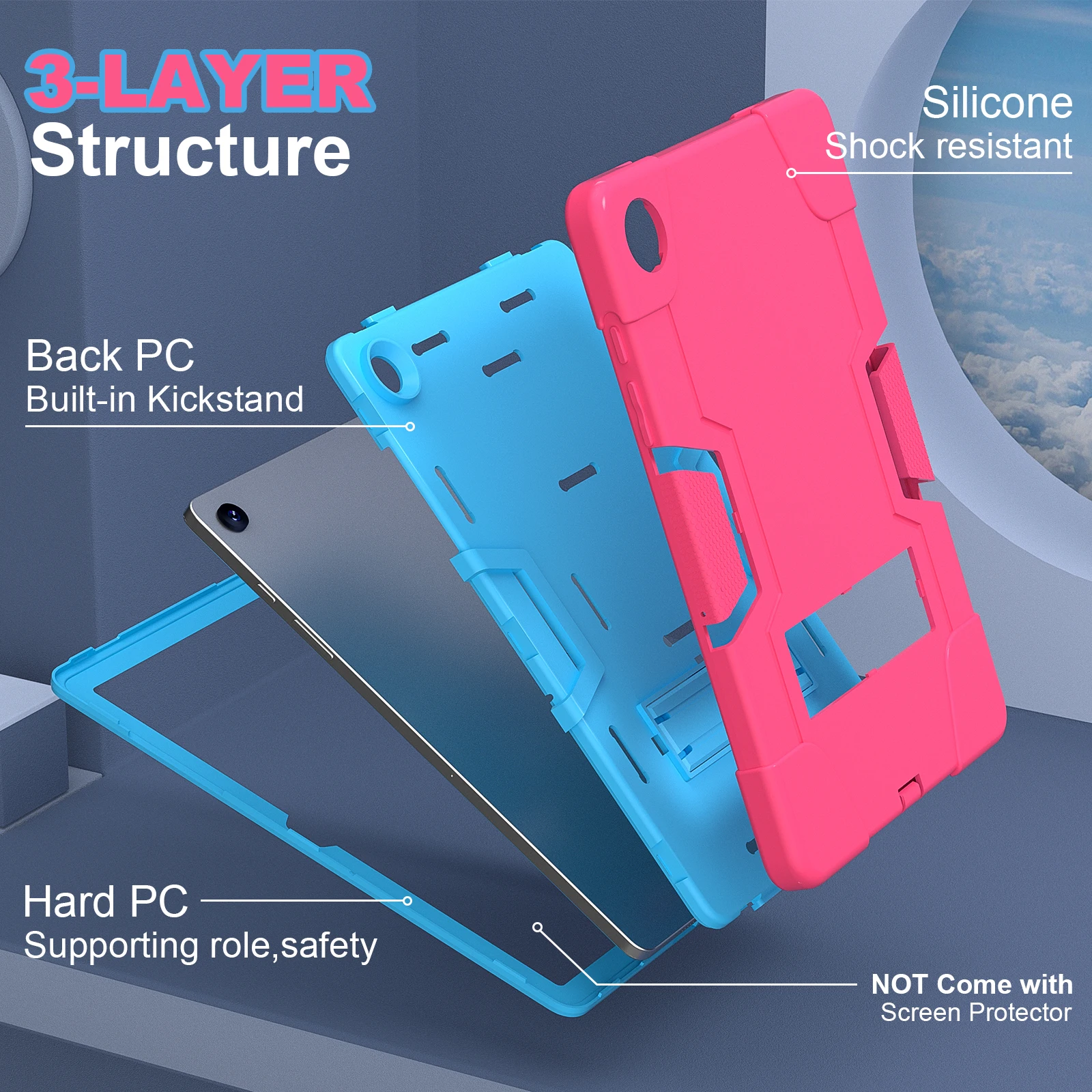 Hybrid Shockproof Case For Samsung Galaxy Tab A9 Plus SM-X210 X216 S9 FE Tablet Cover S6 Lite 10.4 A8 10.5 A7 10.4 Lite Rugged