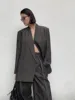 Two Pieces Patchwork Button Chic Suits For Women Lapel Long Sleeve denim Temperament Designer Jackets Coats Female New sets 4