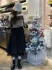 Long Tulle Midi Skirts Womens  Autumn Elastic High Waist Mesh Tutu Pleated Skirts Female Black White Long Skirt Streetwear 5