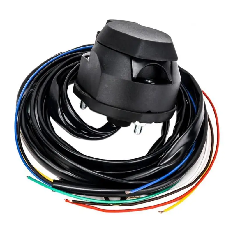 7Pin Trailer Socket Cable 5ft Wire Europe Car Trailer Wiring Connector Parts trailer socket trailer plug socket
